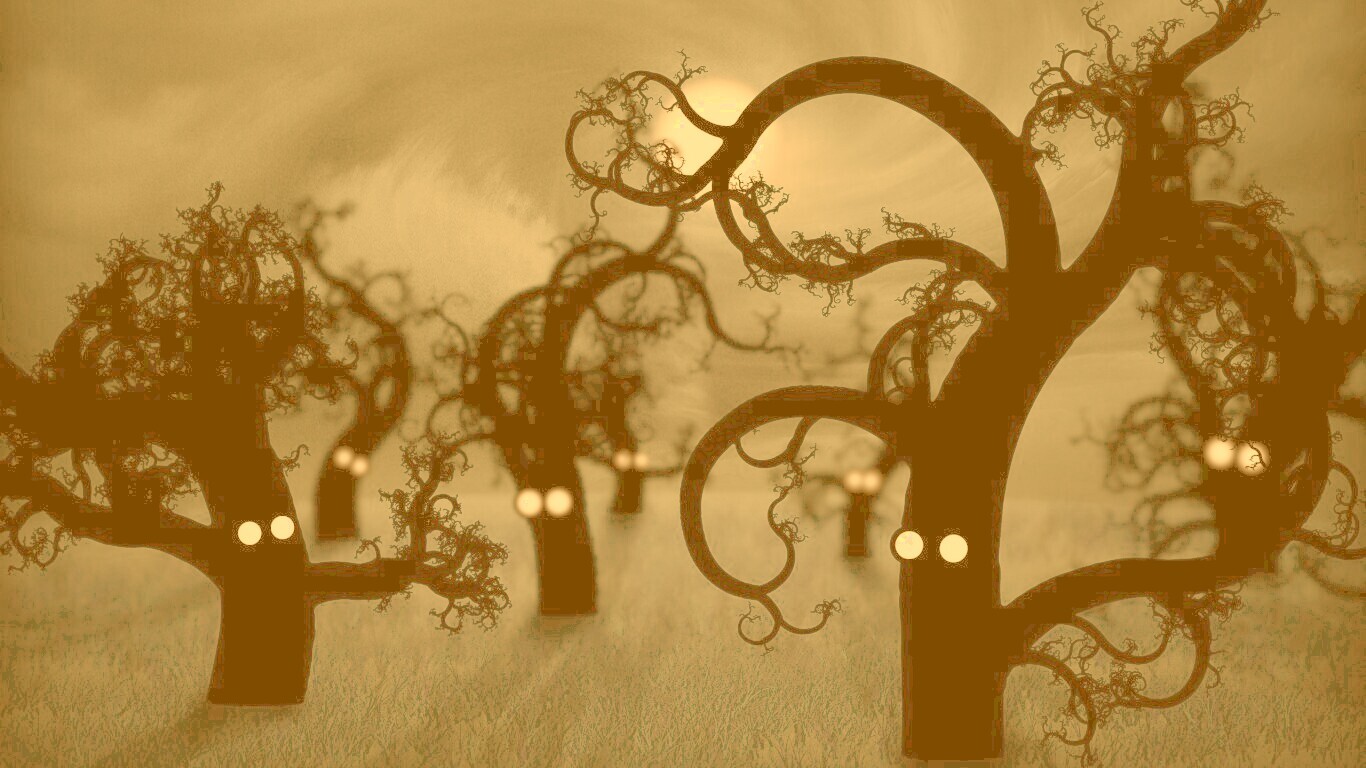 Страшно ночью в лесу обои