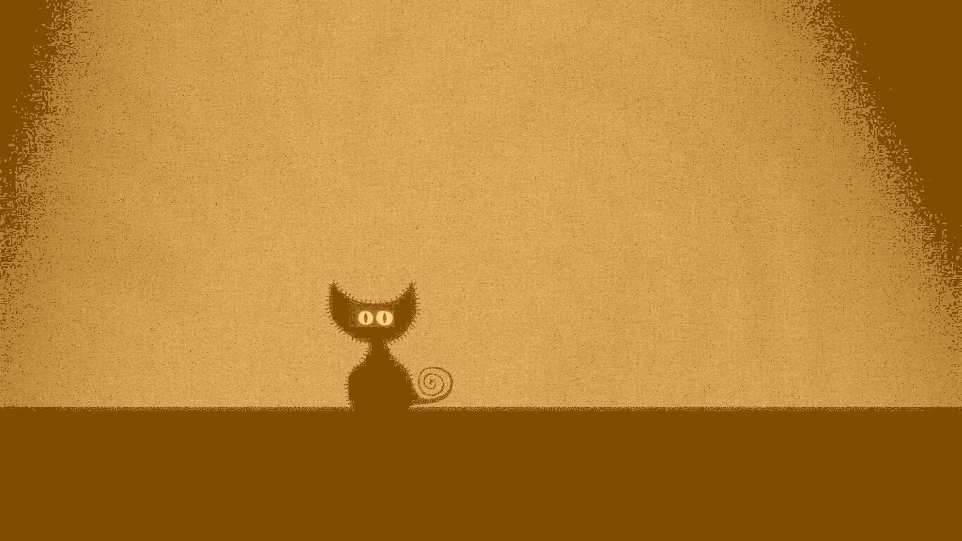 Чёрный кот в ночи обои