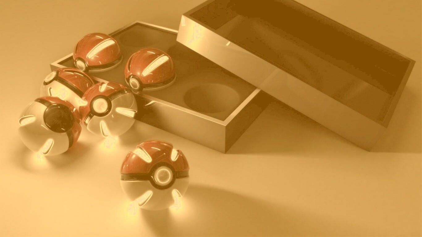 Коробка с покеболами обои