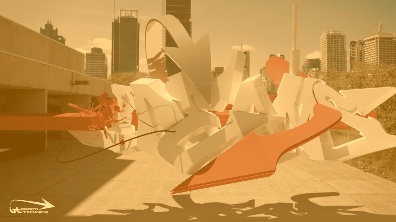 Трехмерное граффити обои