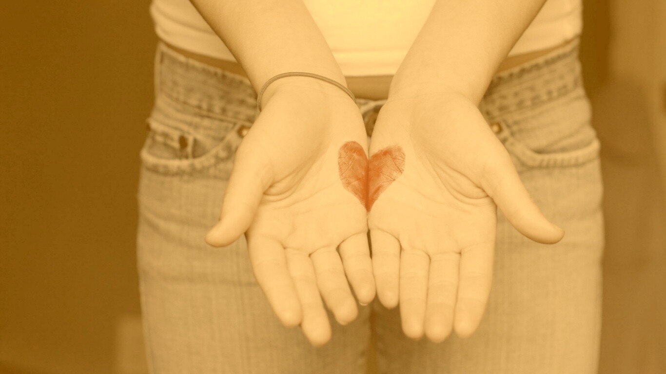 Нарисованное сердце обои