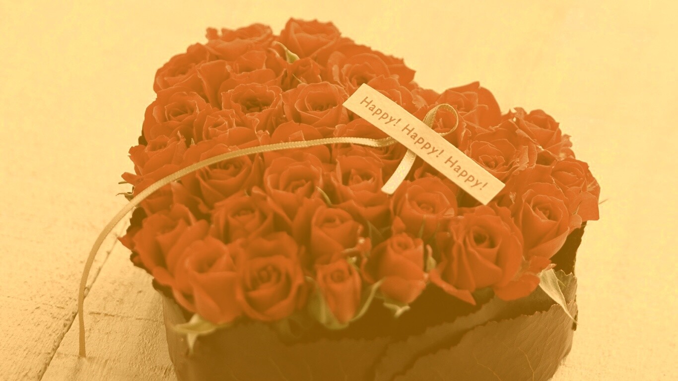 Букет в форме сердца обои