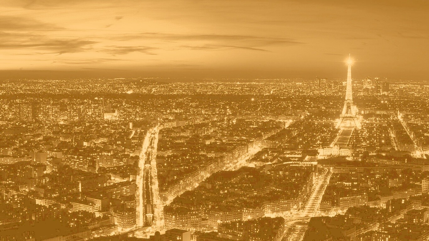 Ночной париж обои