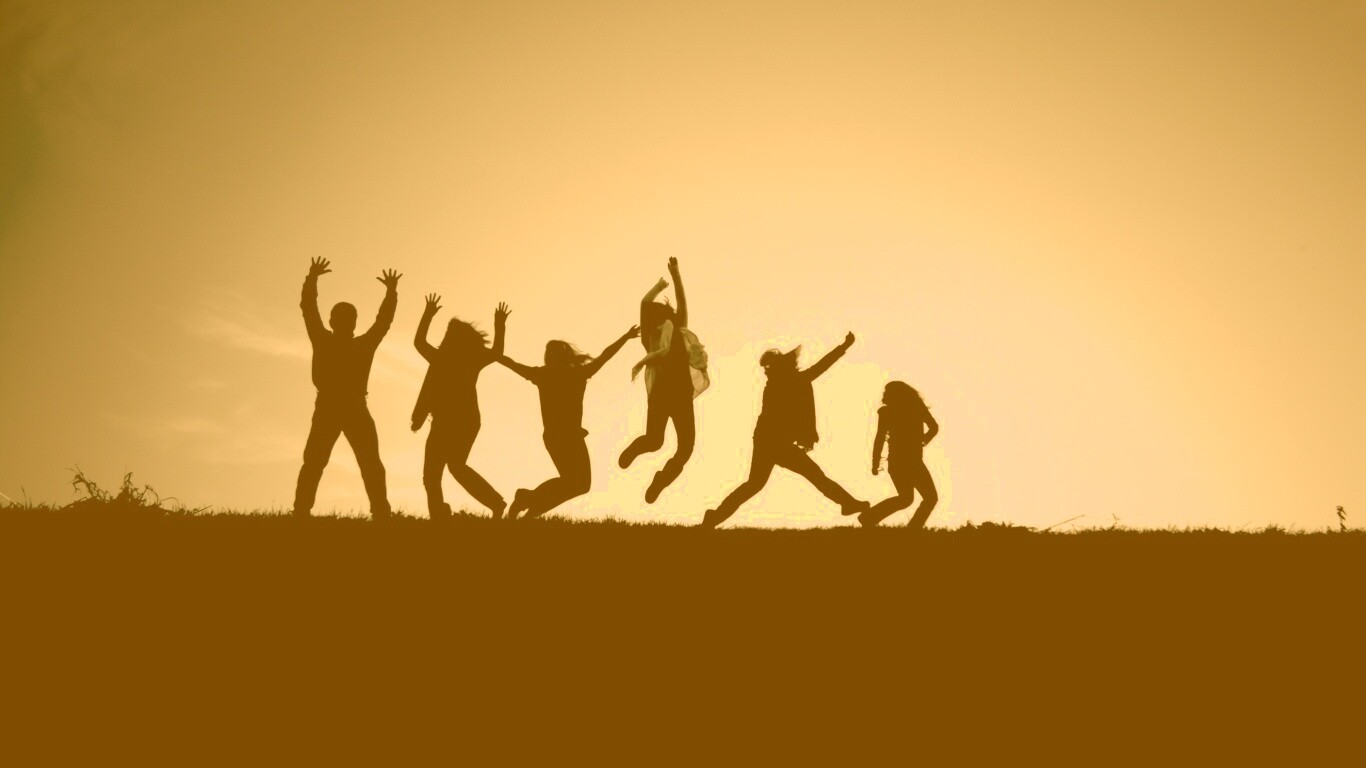 Силуэты людей обои