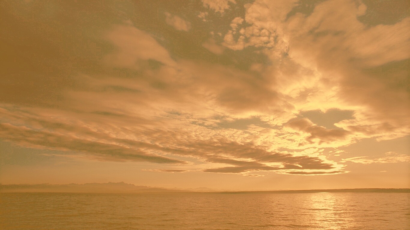 Фиолетовое закатное небо обои