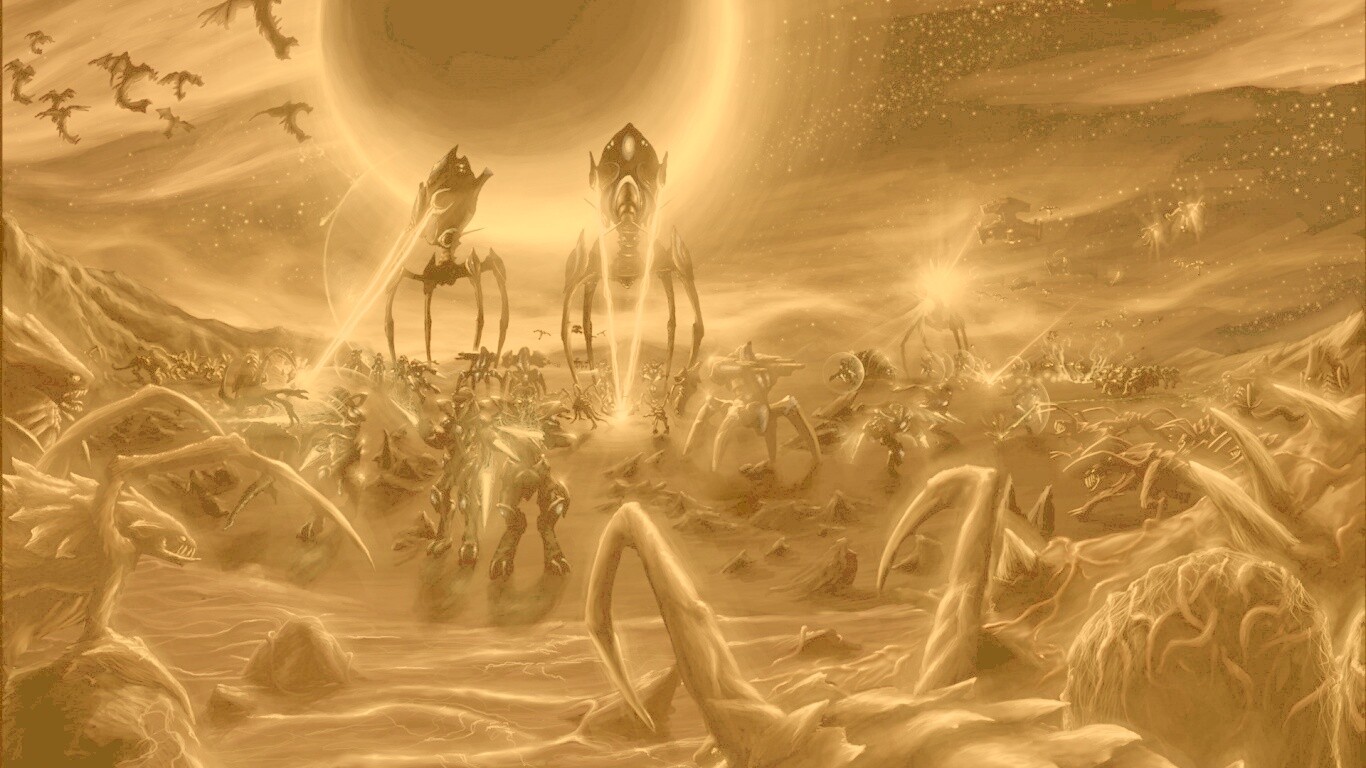 Протосы против зергов обои