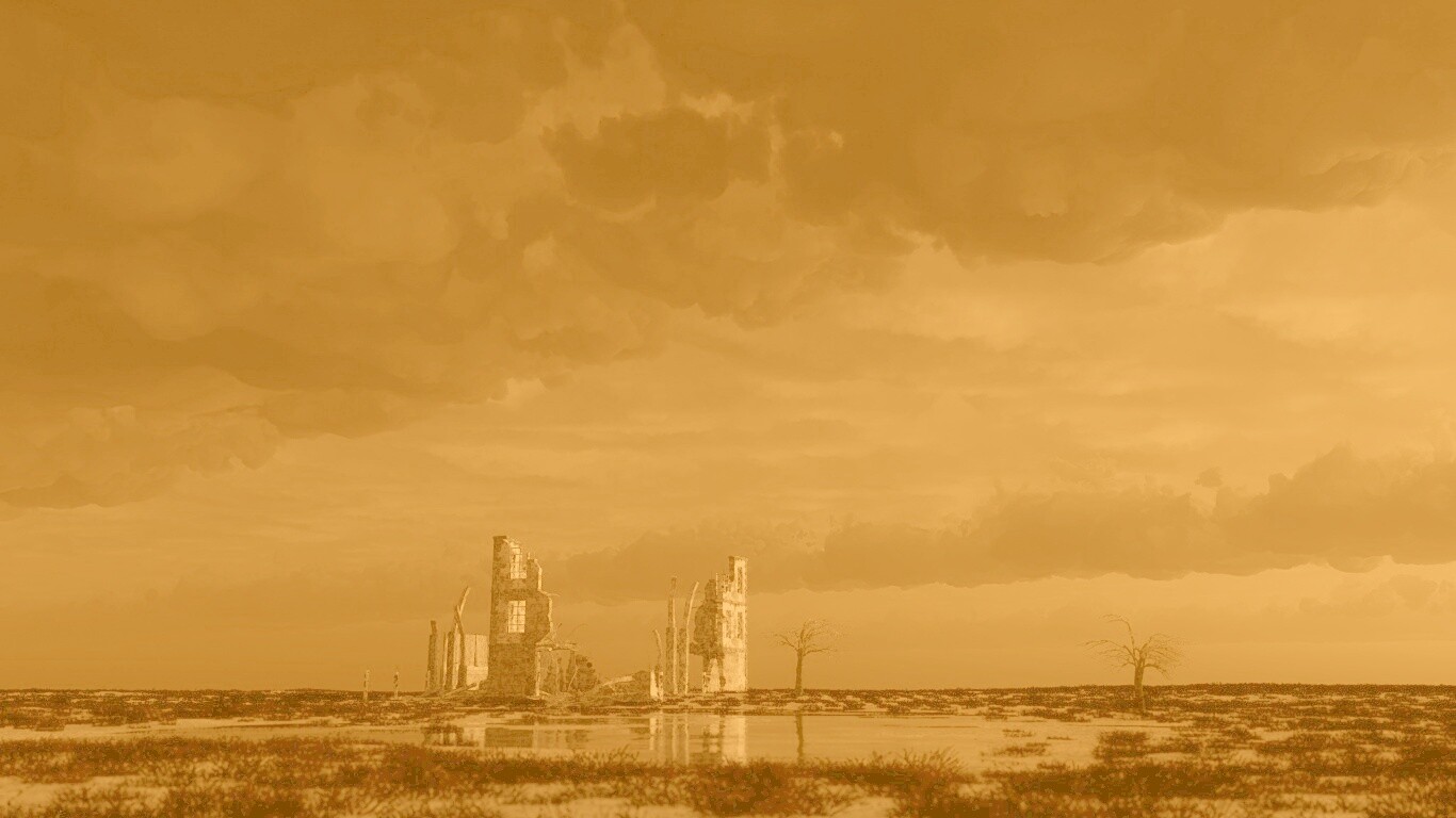 Руины здания обои