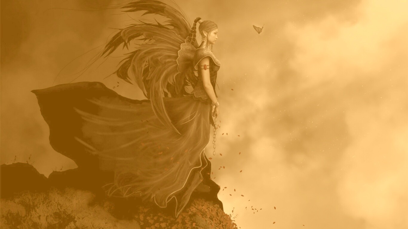 Девушка в тумане обои