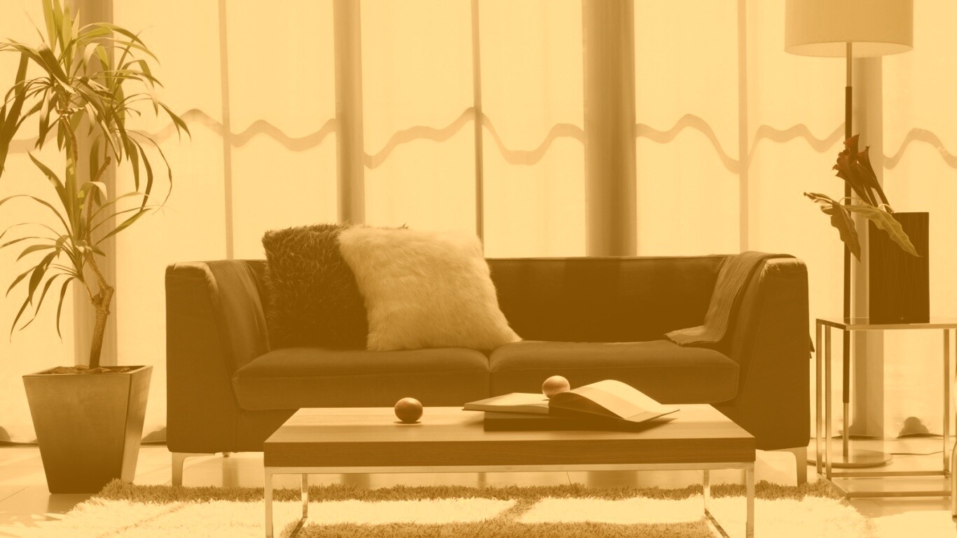 Гостиная с интересным дизайном обои