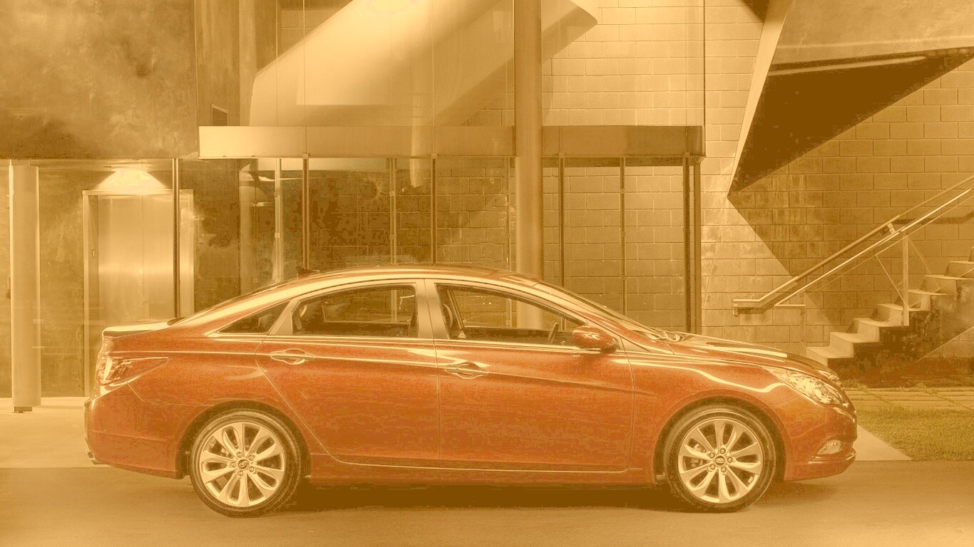 Красный хёндай солярис обои