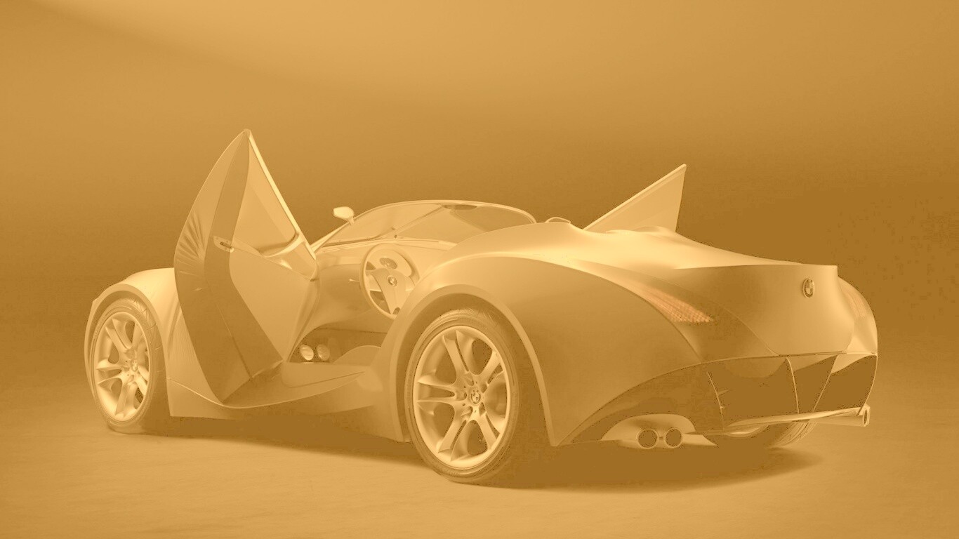 Автомобиль с распахнутыми дверцами обои