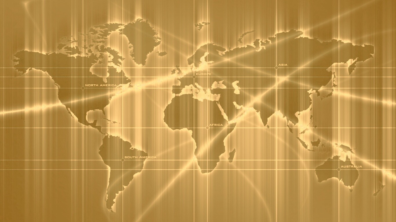 Карта мира в новом стиле обои