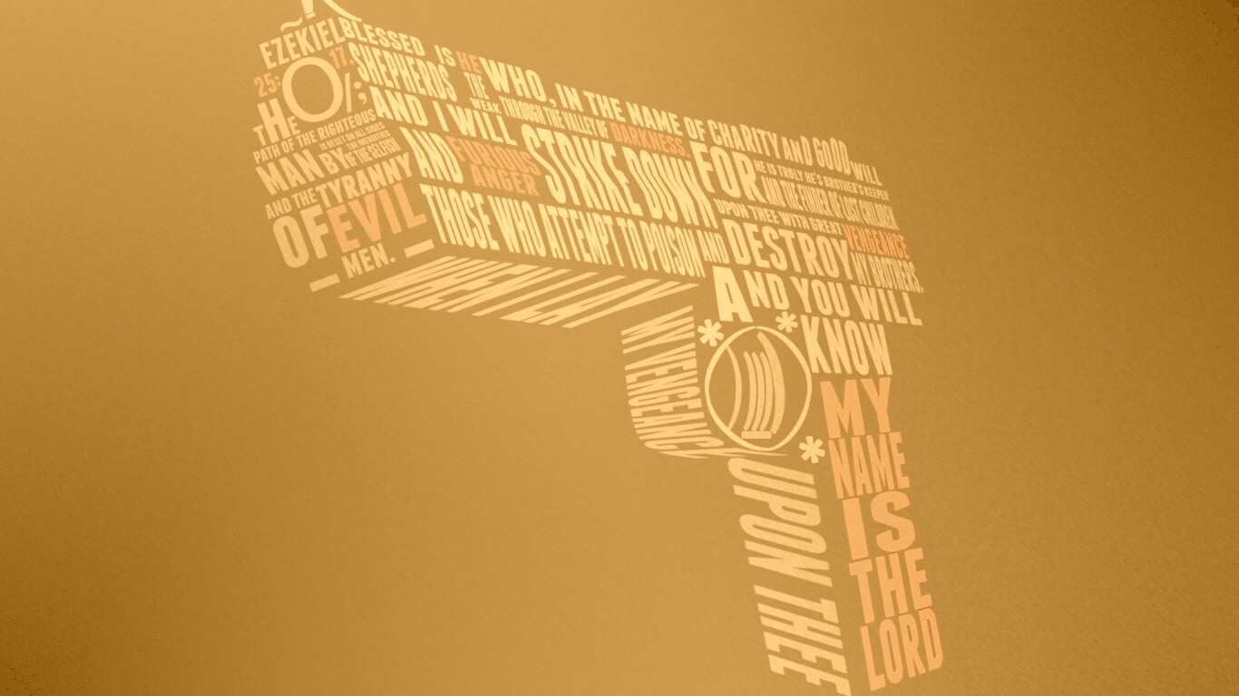 Пистолет из слов обои