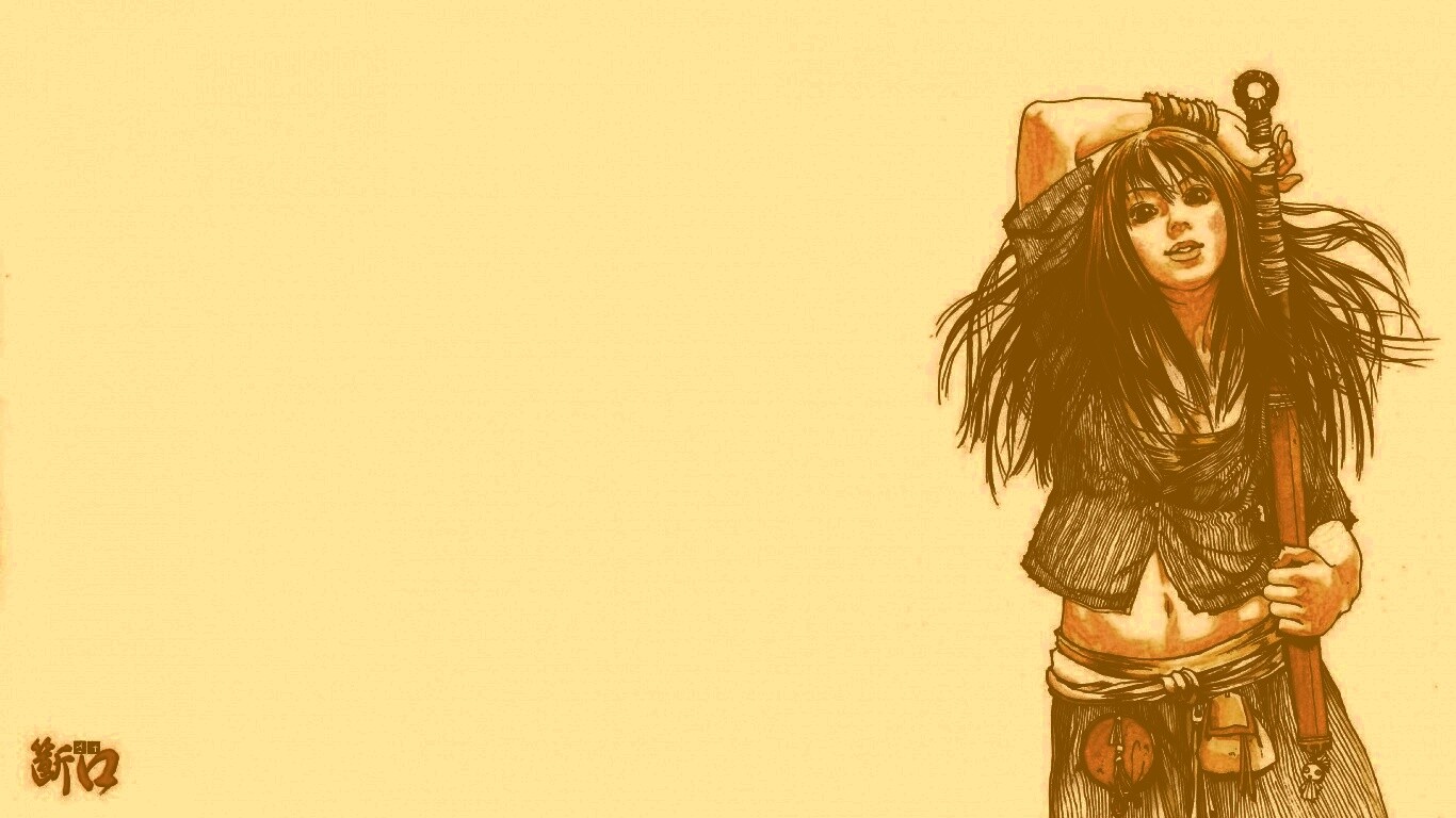 Девушка с битой обои