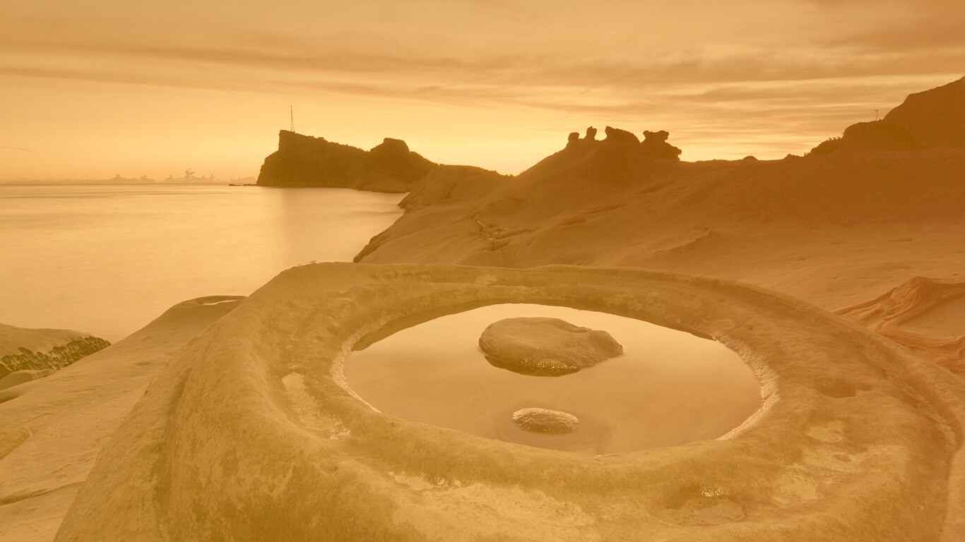 Закат на побережье обои