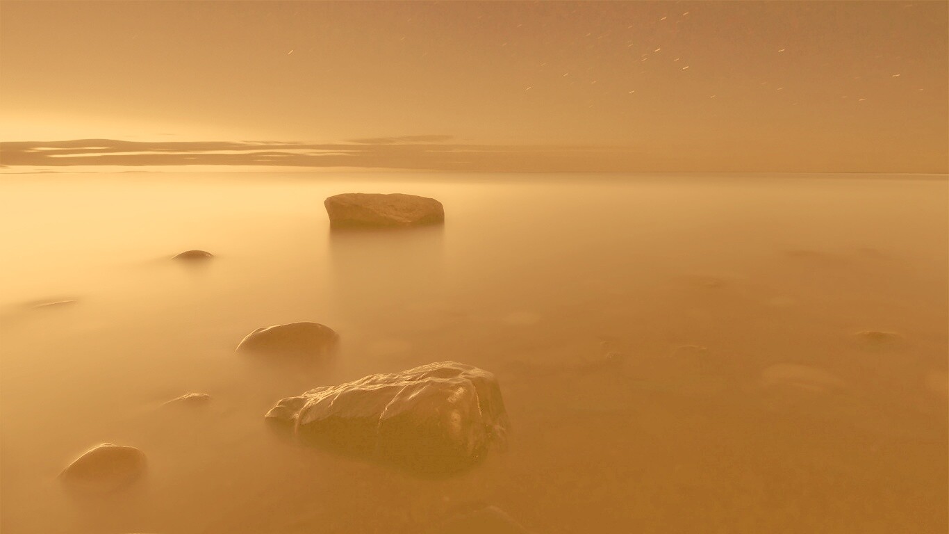 Камни в тумане обои