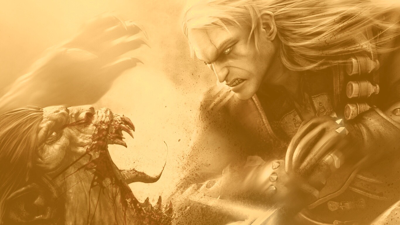 Ведьмак против  стрыги обои