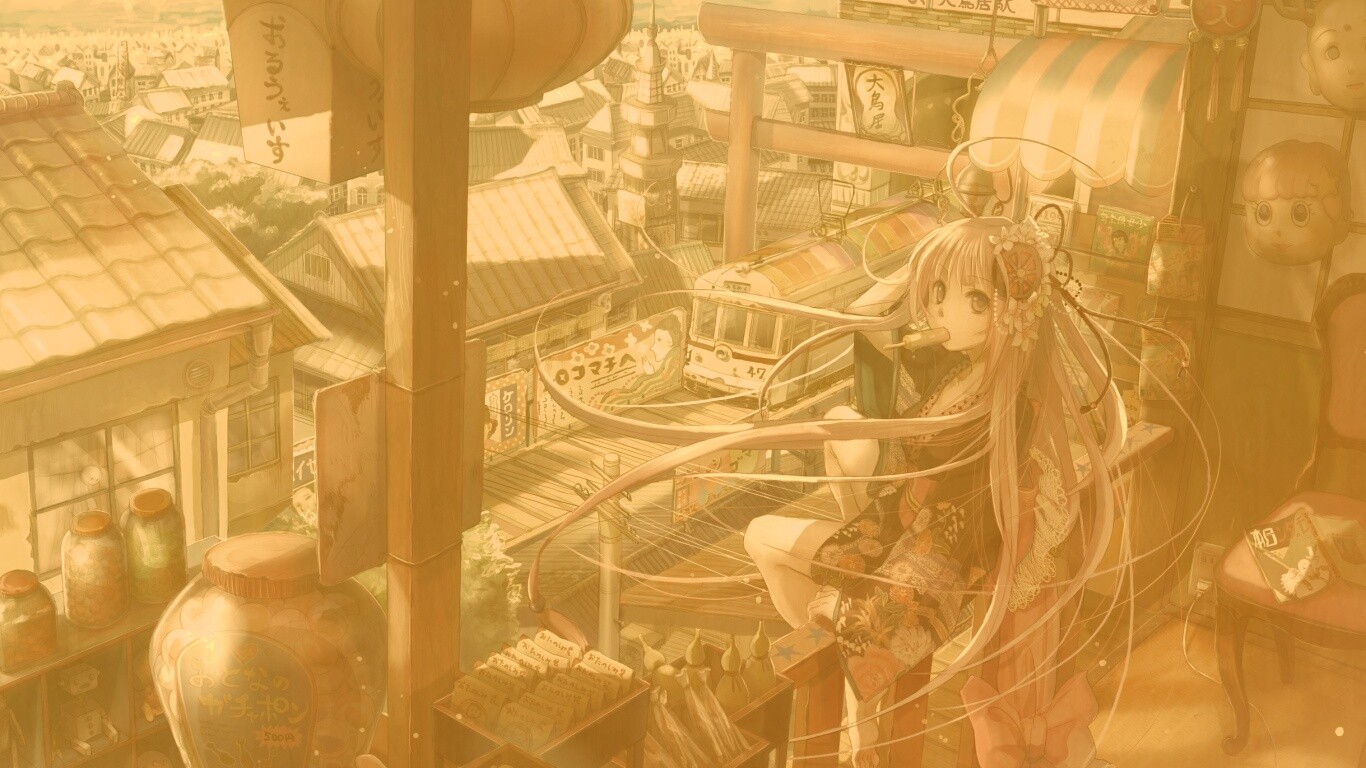 Девочка ест мороженное обои