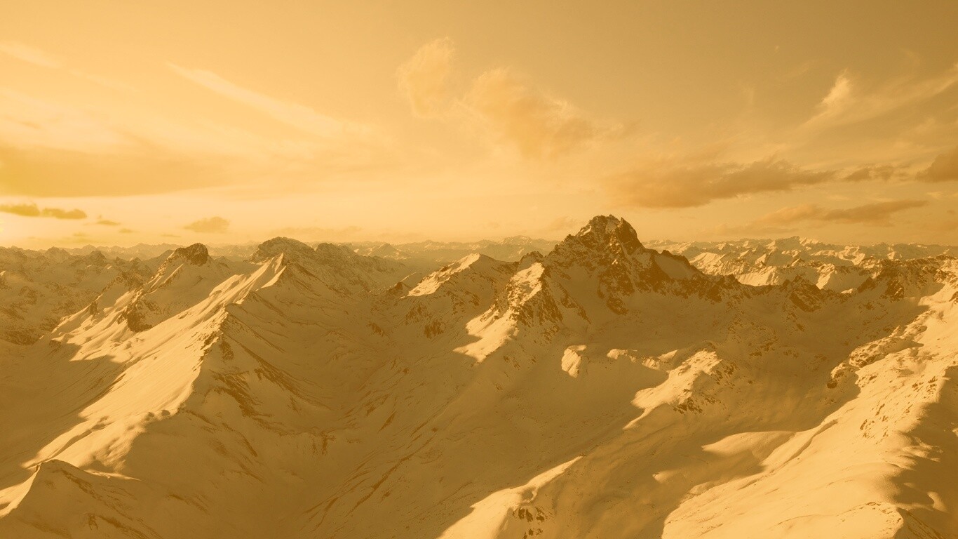 Залитые солнцем горы обои