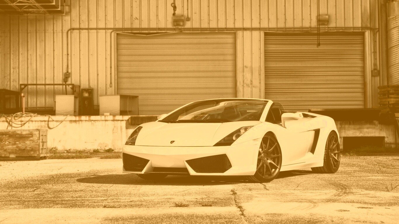 Белый спорткар Ламборгини Галлардо обои