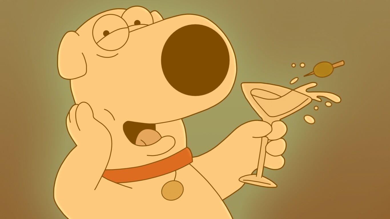 Браян с бокалом мартини обои