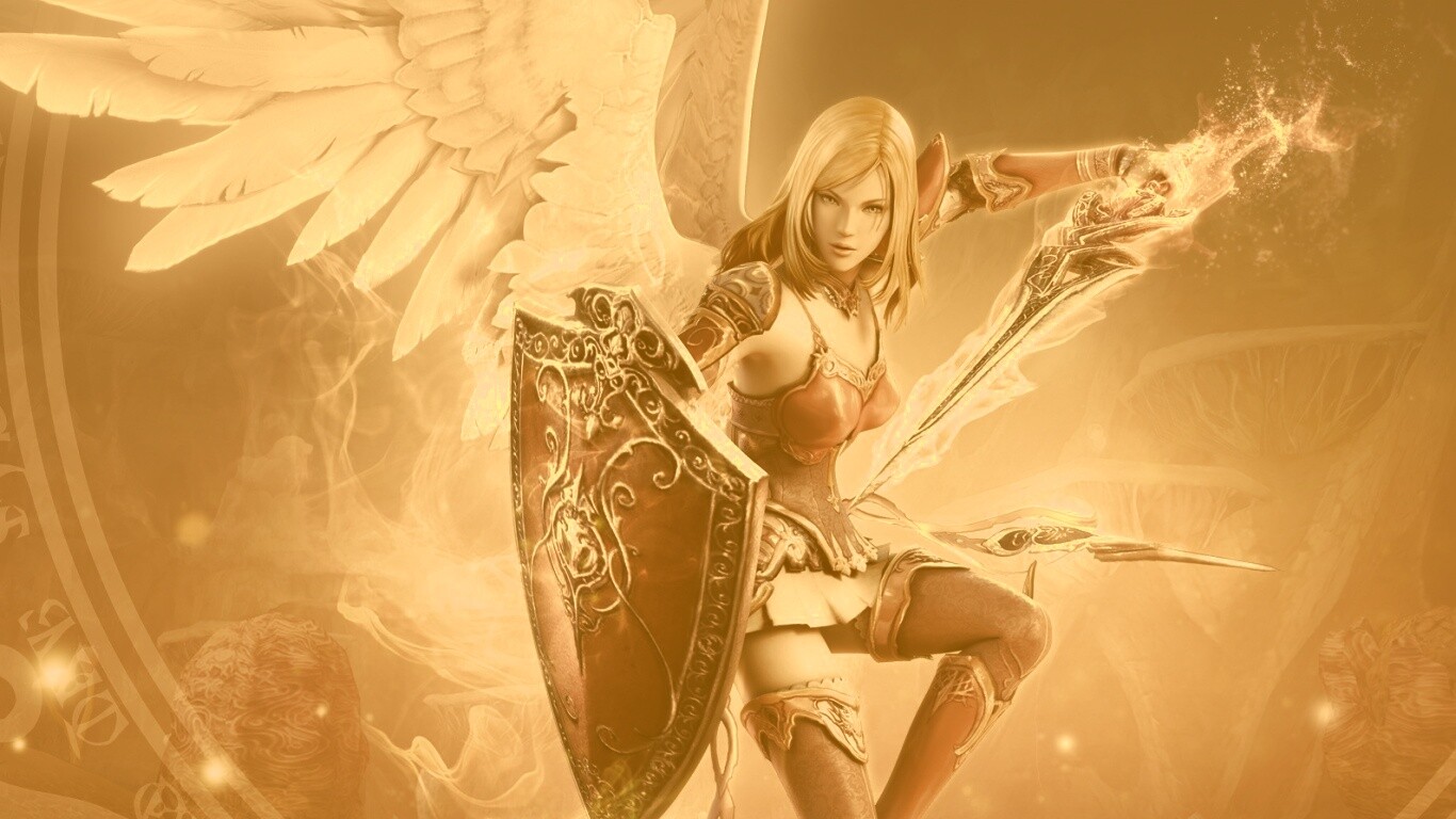 Ангел с мечом и щитом обои