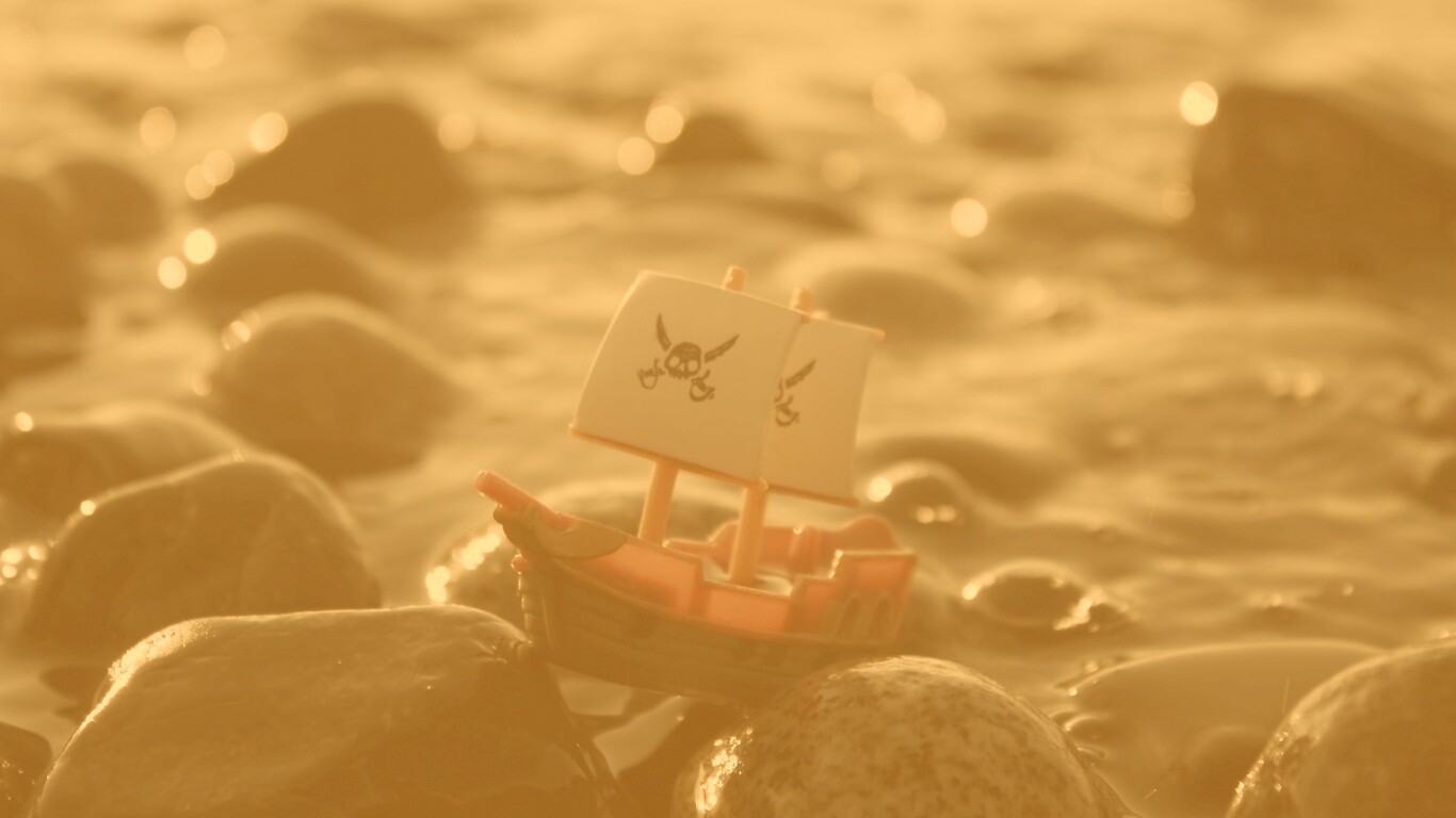 Пиратский корабль на мели обои