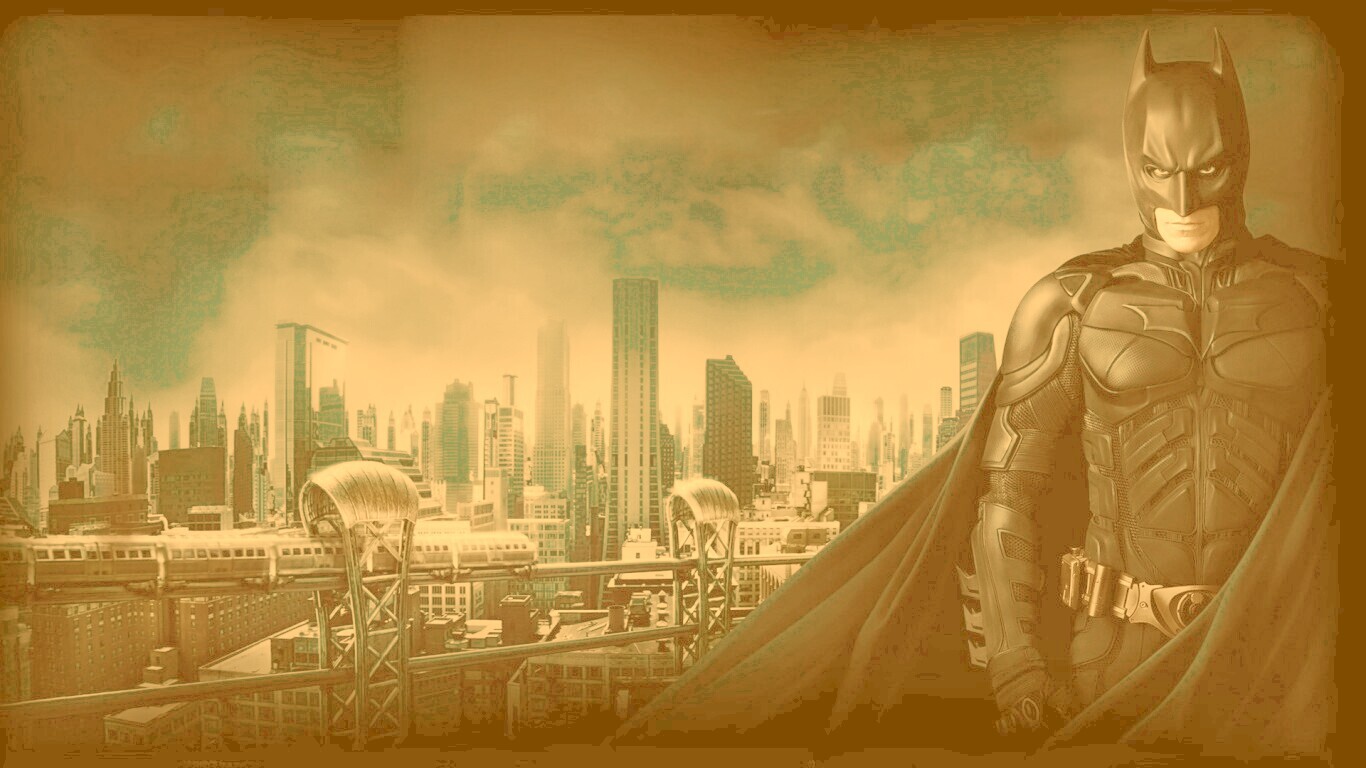 Бэтман над Готамом обои