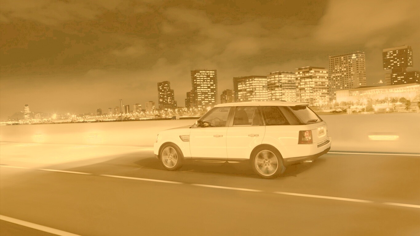 Рендж ровер на трассе обои