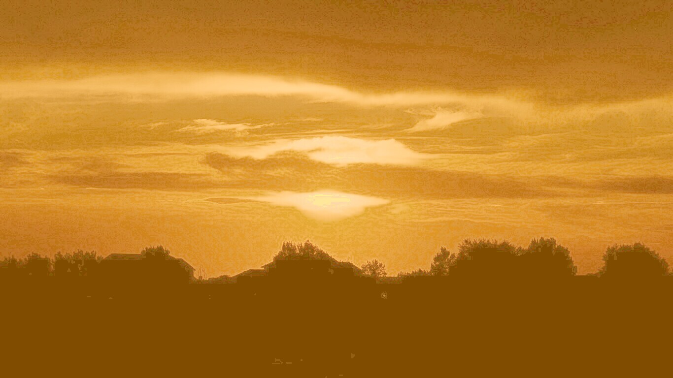 Оранжевый закат обои