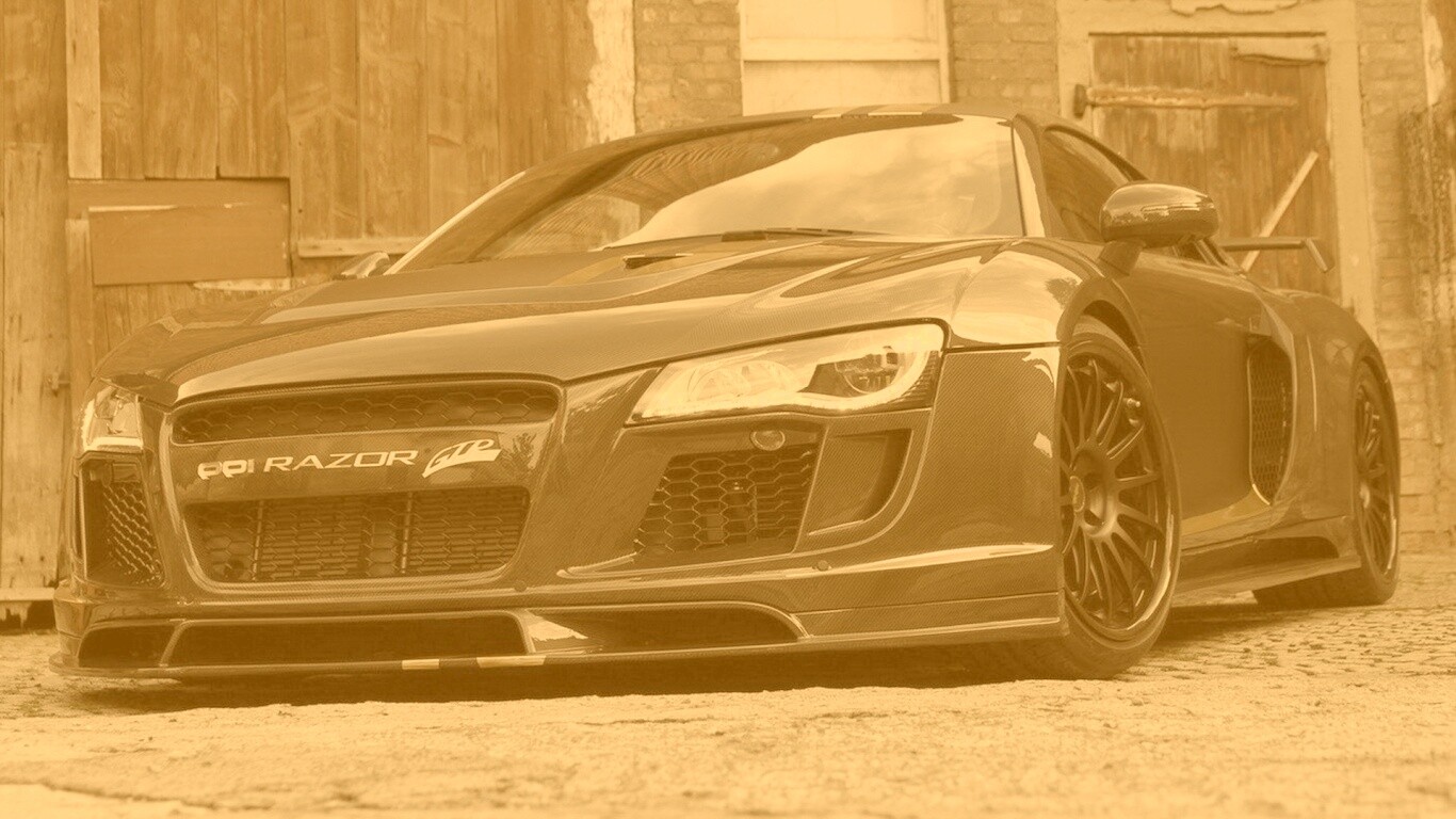 Черная Audi R8 обои