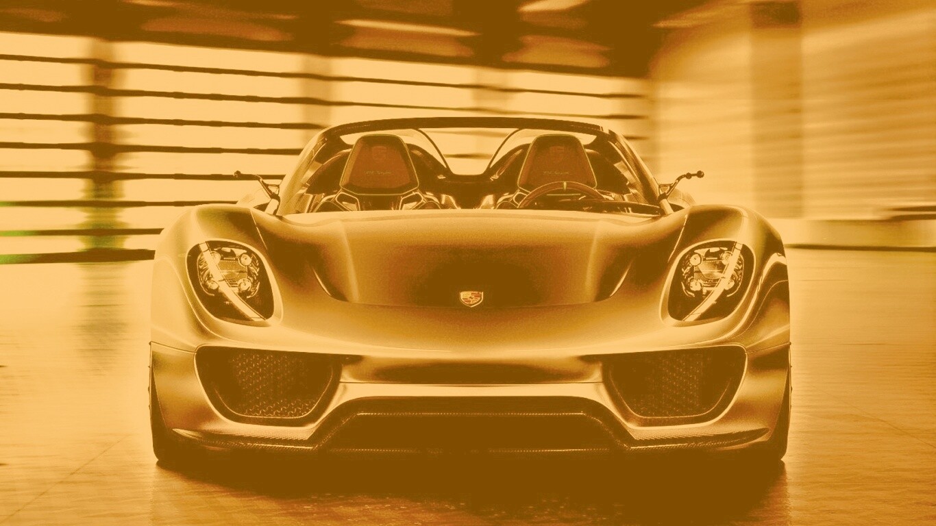 Золотой Порше обои