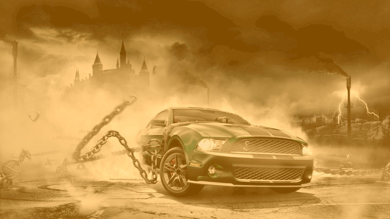 Ford Mustang рвёт цепи обои