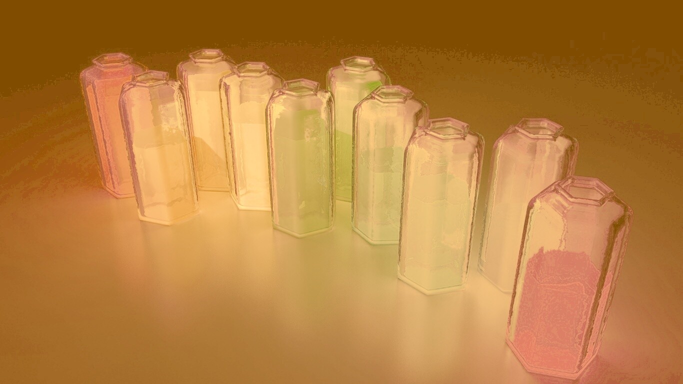 Баночки с цветными жидкостями обои