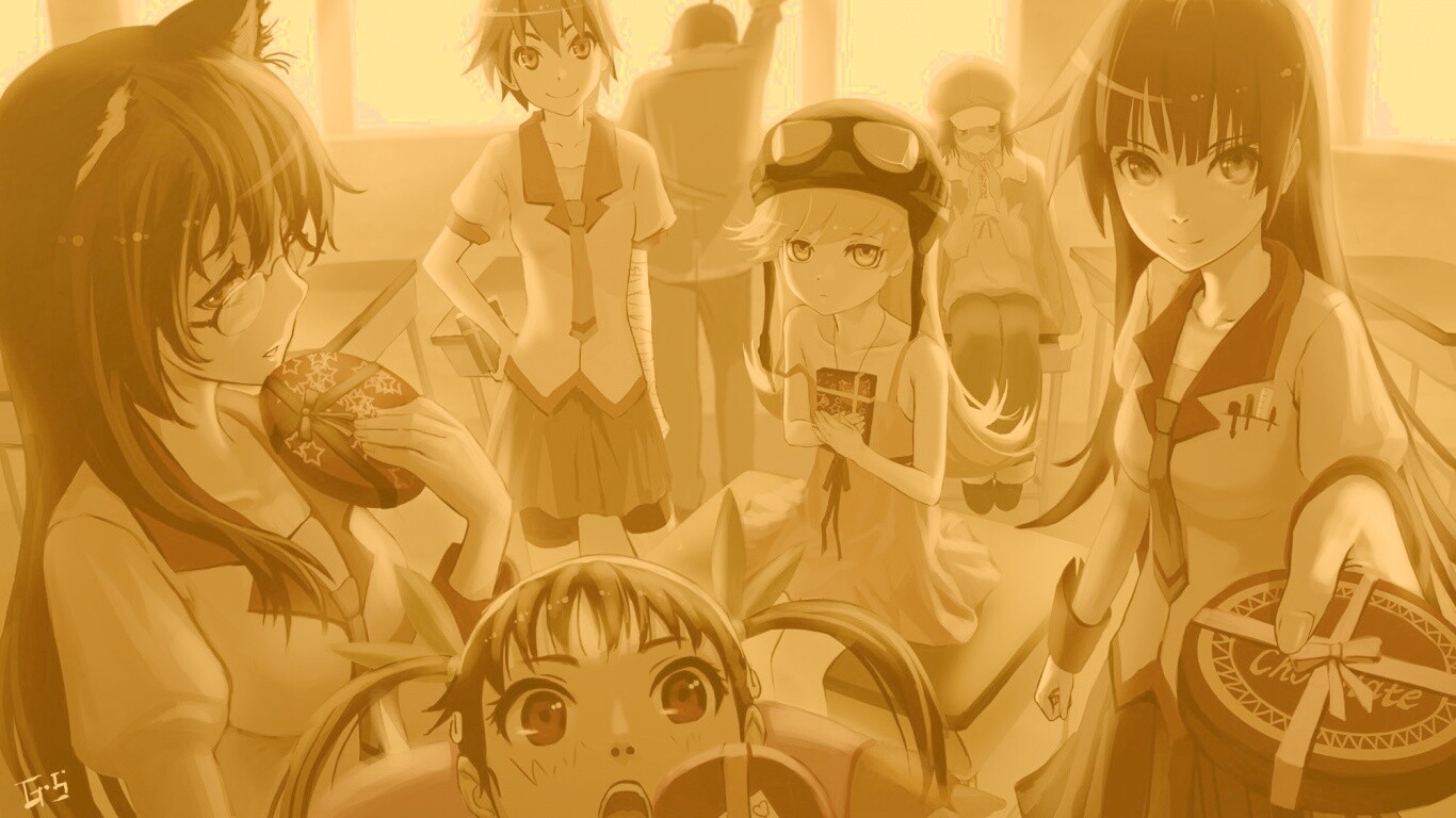 Девушки из Bakemonogatari обои