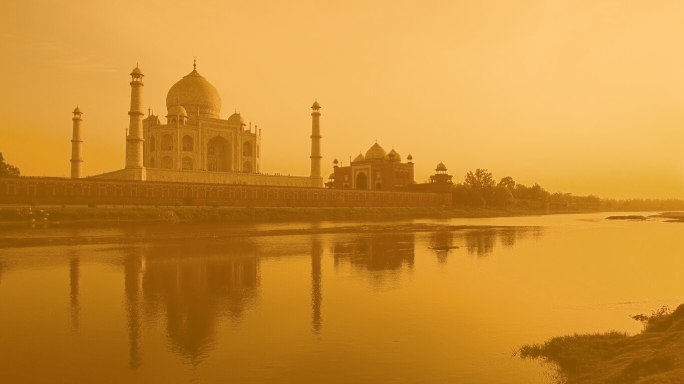 Тадж Махал в сумерках обои