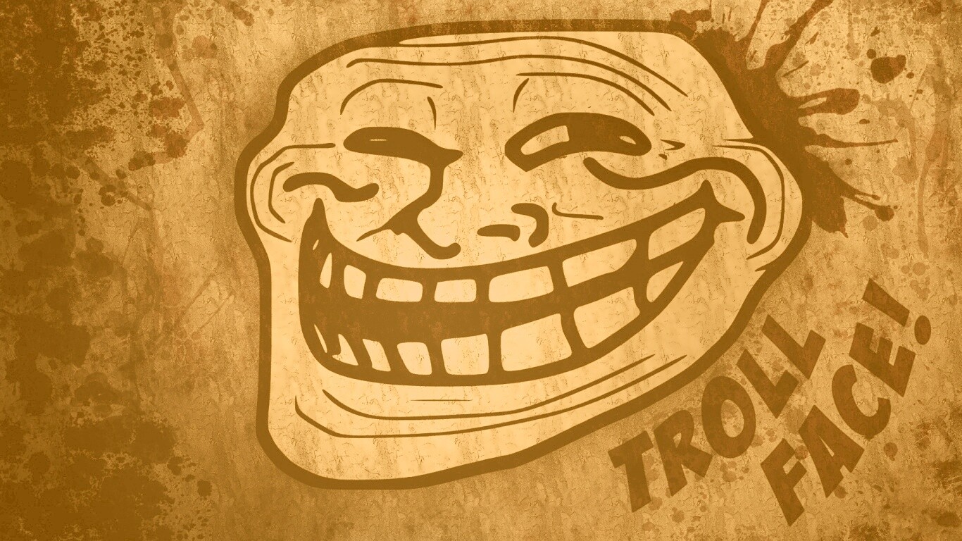 Trollface в стиле гранж обои