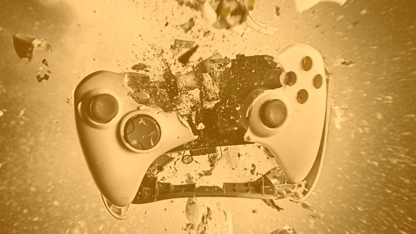 Взрывающийся белый контроллер xbox обои