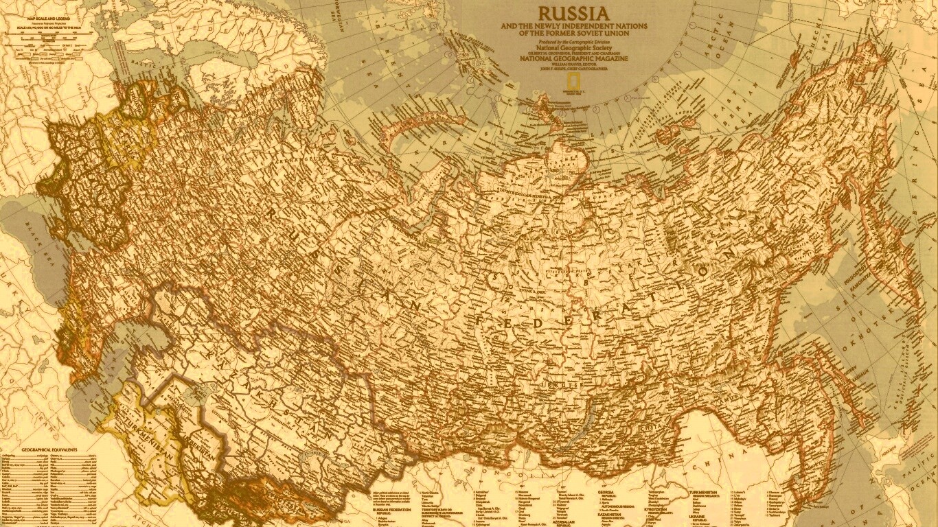 Карта России обои