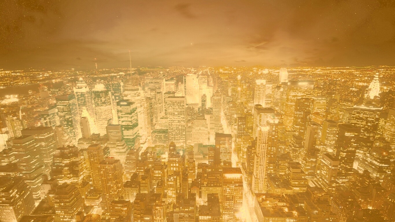 Вид на ночной Нью-Йорк обои