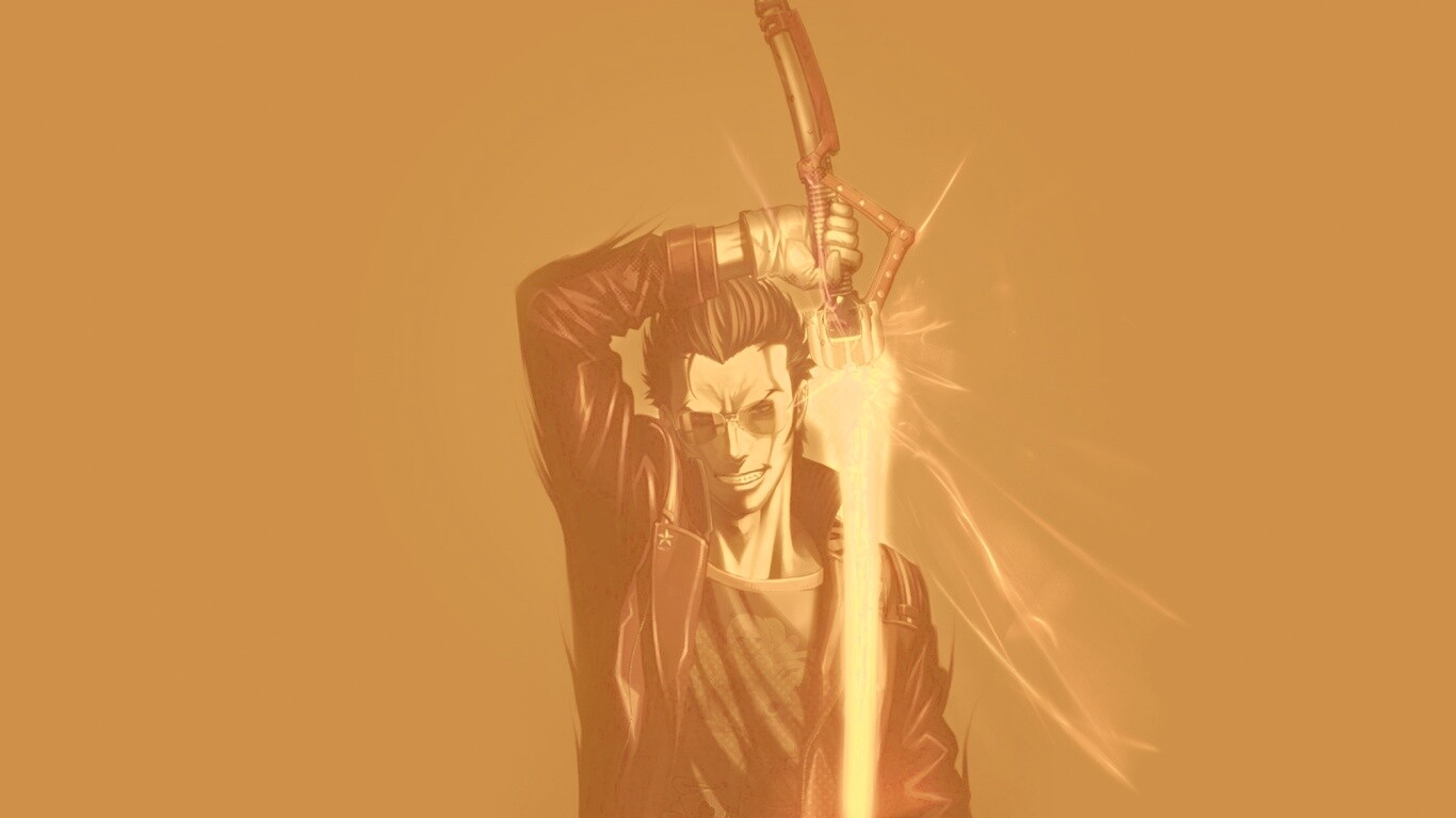 Мужик с зверским световым мечом обои