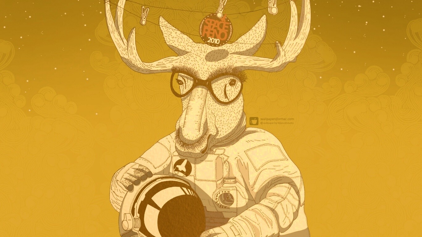 Лось в очках обои