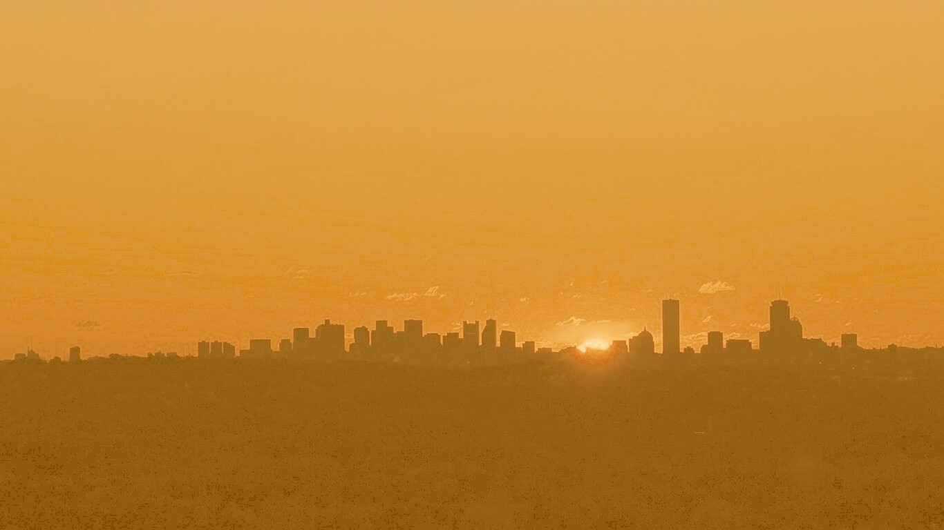 Бостонский закат обои