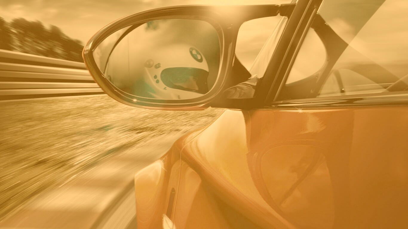 Отражение в боковом зеркале BMW M1 обои