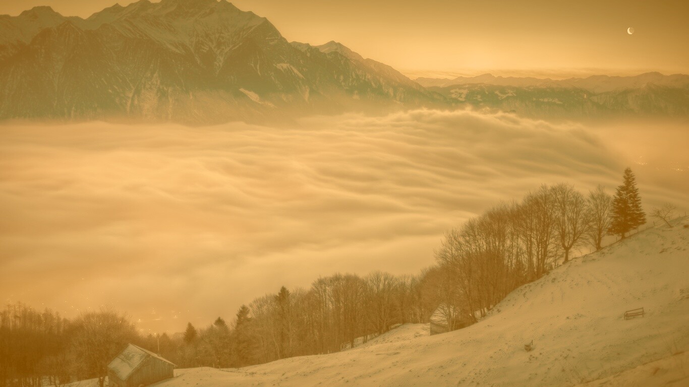 Туман в долине обои