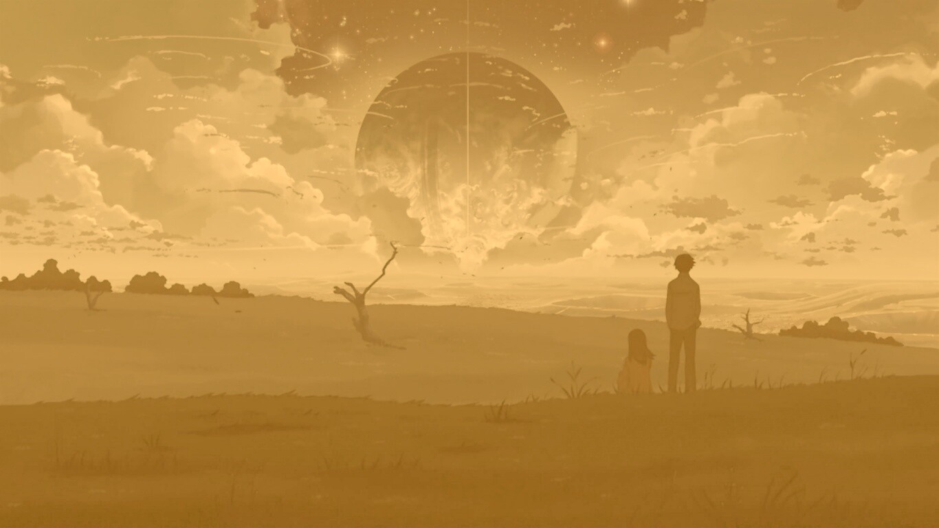 Кадр из творения Макото Синкая обои