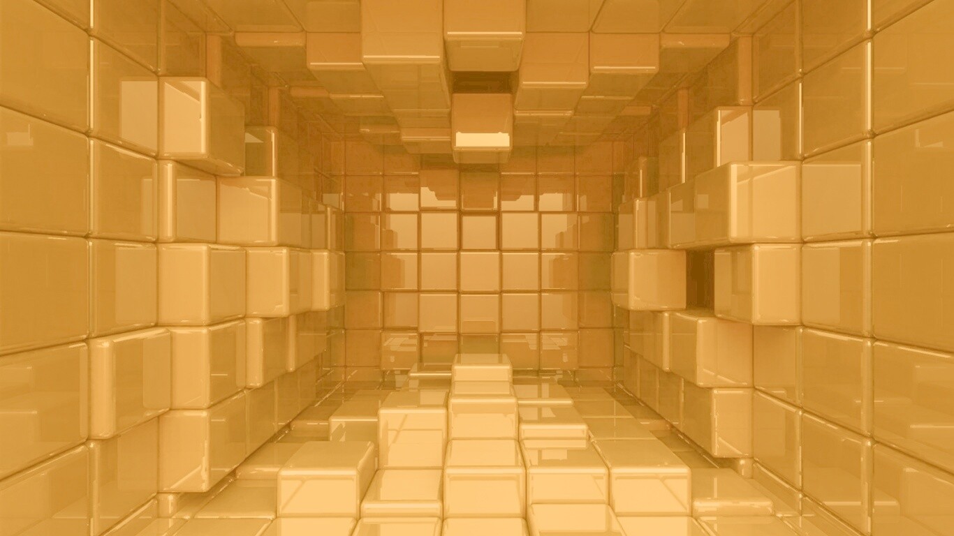 Комната из кубов обои