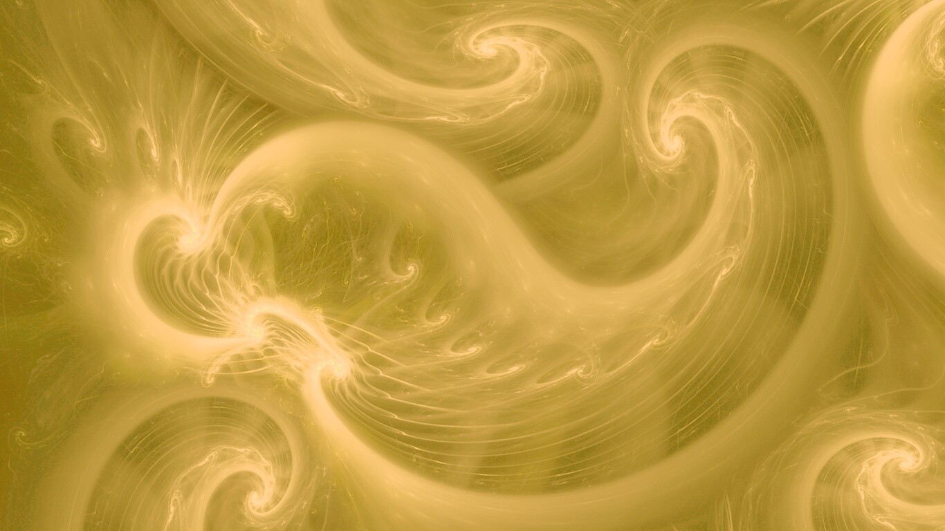 Спиральные абстрактные фракталы зеленого цвета обои