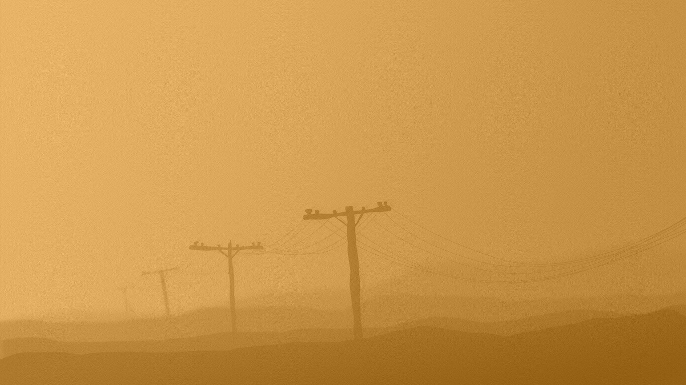 Столбы в тумане обои