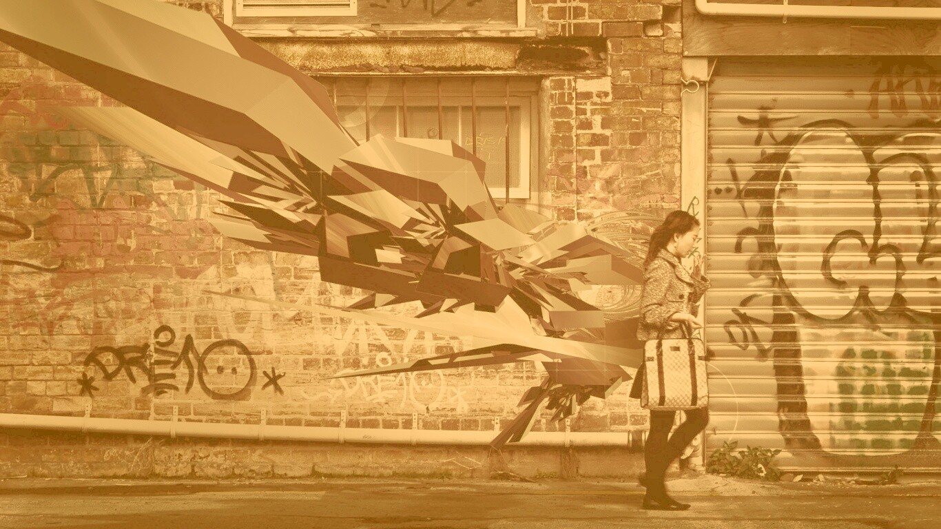 3D граффити на стене обои